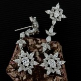 Large Diamond Drop Earrings 18Kt White Gold